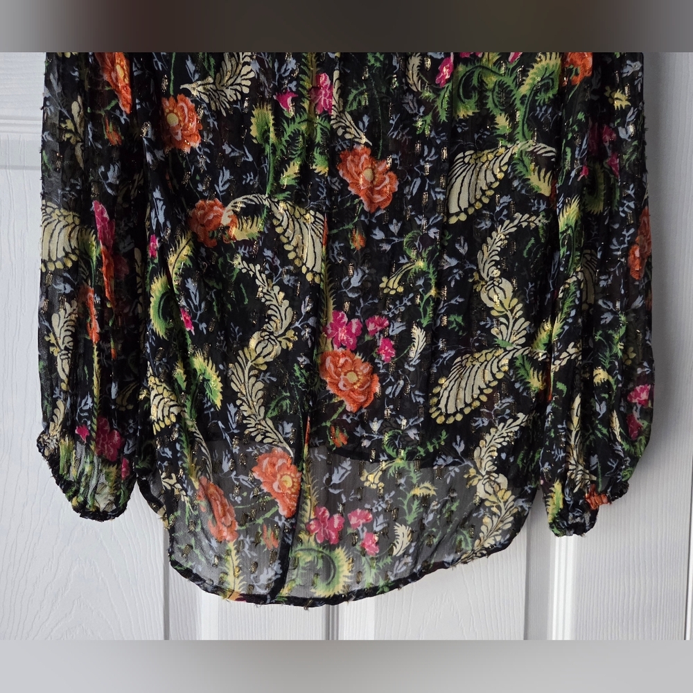 Anthropologie Danae Sheer Classic Buttondown Blouse Size M - Picture 10 of 11